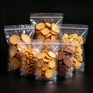 Sachet <span class=keywords><strong>d</strong></span>'emballage alimentaire Doypack transparent en plastique refermable pour <span class=keywords><strong>épices</strong></span>, viande séchée, légumes et chips - Product Image 2