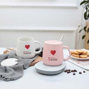 USBサーモスタット自己誘導ワイヤレス充電器キャンドル18w加熱電気加熱コーヒーマグウォーマー - Product Image 1