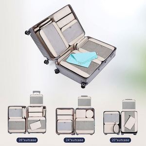 Ensemble de 9 organiseurs de maquillage de voyage personnalisés, nouveaux cubes de compression cosmétiques en maille PVC imperméable, valises en polyester - Product Image 4