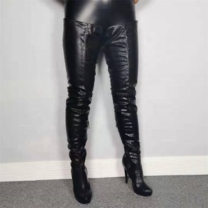 Wholesale Big Size 47 Platform Sexy Print Side Zip Women Over Knee High <b>Boots</b> Round Toe Thin High Long for Lady - Product Image 2