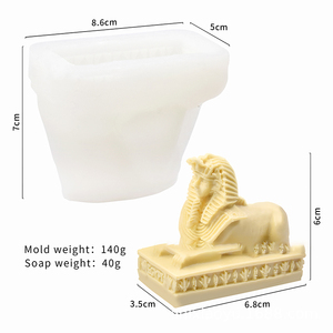 Outils <span class=keywords><strong>de</strong></span> décoration <span class=keywords><strong>de</strong></span> gâteaux en pâte à sucre DIY B-3547, Sphinx pharaon égyptien, moule en silicone pour bougie aromatique en plâtre fait à la main, crâne <span class=keywords><strong>de</strong></span> pharaon - Product Image 3