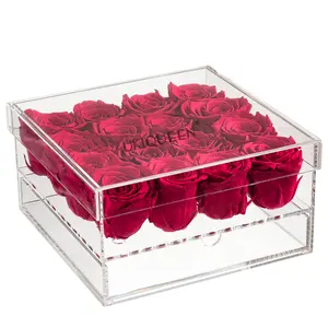 Roses In A Box Wholesale Flower Mother's Day Gift Long Life Lasting Real Natural Everlasting Immortal Forever Eternal Preserved Rose In Box