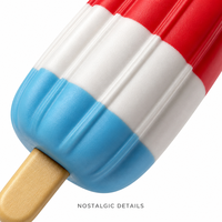 Jouets Squishy en Mousse Souple Texture Cannelée, Goûter Rétro Patriotique Rouge Blanc Bleu, Style Nostalgique Bomb Pop