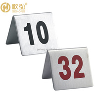Vente en gros de table en acier inoxydable de luxe pour restaurant porte-cartes de menu porte-cartes en métal pour buffet restaurant