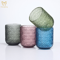 Coloré bégonia fleur en relief gobelets en verre haut bas verres à vin verres à eau hôtel rince-bouche tasses Restaurant boisson tasse
