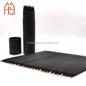 Ensemble de 36 crayons de <span class=keywords><strong>couleur</strong></span> en bois <span class=keywords><strong>noir</strong></span> personnalisables, mine souple, forme hexagonale - Product Image 5