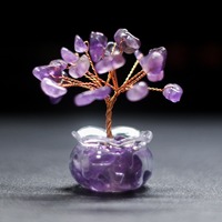 Neu Eingetroffen Glücksbaum Kristallsplitter Natürlicher Kristall Glasflaschen-Basis Andere Kristallkunstprodukte