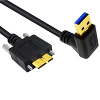 Cable DE DATOS DE cargador USB 3,0 Micro B de fábrica con soporte de bloqueo de tornillo doble sincronización de datos y cable de carga