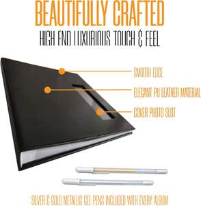 <span class=keywords><strong>Album</strong></span> de mariage personnalisable pour photos instantanées 2x6, en cuir PU noir, livre d'or, scrapbook, capacité 160 photos, 40 cadeaux - Product Image 6