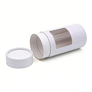 High Quality Cylindrical Cardboard Box With PVC <b>Window</b> Custom Size Luxury Round Paper Tube For Tea Food Packaging - Product Image 5