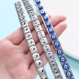 จี้รูปตาปีศาจแบบโมดูลาร์ |   สร้อยข้อมือสแตนเลสสตีลชุบ PVD 18K ทรงสี่เหลี่ยมแบบอิตาลี สำหรับทำเครื่องประดับ DIY - Product Image 2