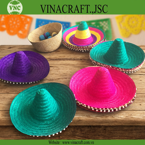 Colorful Striped Lace Unisex Sombrero Mexican <b>Hat</b> Wide Brim Bamboo <b>Straw</b> Wholesale - Product Image 2