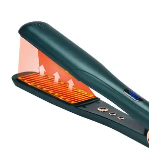 Plancha de pelo portátil para salón rizador de titanio de 480 grados MCH Heat al por mayor con pantalla digital LED plancha plana para el hogar