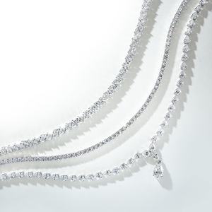 Collar de Tenis de Oro de 18k con Diamantes de Laboratorio de Corte Marquesa de 40cm, Joyería de Diamantes en Stock MSN-924 - Product Image 4