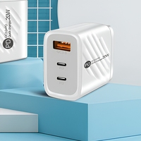 Chargeur mural USB 20W PD QC3.0, adaptateur de charge rapide double USB C pour téléphone portable