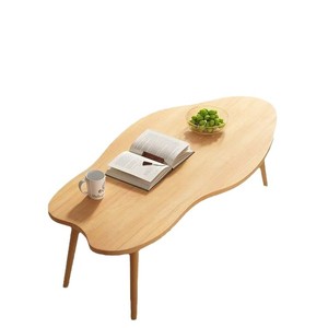 Mesa de Té Pequeña de Madera con Forma de Nube, para Uso Doméstico, Apartamentos Pequeños, Mesa de Centro Moderna y Sencilla, Madera Maciza, Móvil, para Balcón Exterior - Product Image 5