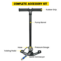 Pompe à main TUXING légère pour sports de plein air, en forme de huit, à pédale, haute pression 4500 psi 300 bar 30 MPa, 4 étapes, pour PCP, vente en gros