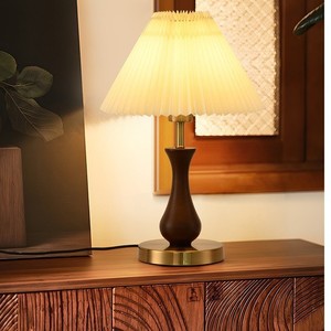 New American Retro Solid Wood <b>Table</b> Lamp E27 Led Eye Caring Bedroom Living Room Study Desk Lamp - Product Image 4
