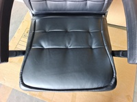 Chaise de bureau de direction pivotante à dossier haut en cuir PU gris et noir, grande taille, avec siège à ressort