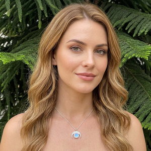 Collar con Colgante de Luna Natural, Plata de Ley 925, Chapado en Rodio, Cadena de Satélite, Joyería Fina Hecha a Mano con Piedras Preciosas, OEM ODM - Product Image 6