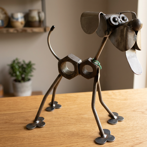 Figura de Perro de Hierro de Estilo Náutico Hecha a Mano en India con Técnica de Soldadura para Decoración del Hogar - Product Image 2