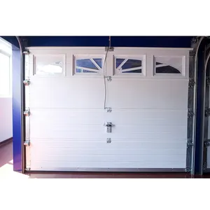 Porta de garagem seccional isolada 16x7 USA Villa Security painel sanduíche automático portas de garagem