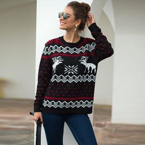 2020 Renne hiver 100% Acrylique <span class=keywords><strong>Amazon</strong></span> Souhaite Jacquard Vacances <span class=keywords><strong>De</strong></span> Noël <span class=keywords><strong>Pull</strong></span> O-cou à manches longues <span class=keywords><strong>pull</strong></span> <span class=keywords><strong>pull</strong></span> Pour Les Femmes - Product Image 6
