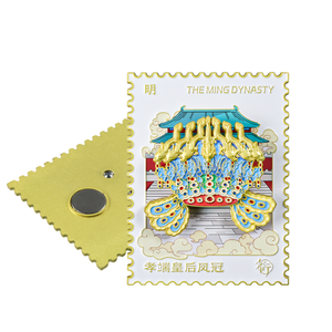 Wholesale Factory Custom Zinc Alloy Refrigerator Stickers Featuring Phoenix Crown Empress <strong>Dynasty</strong> UV <strong>Gold</strong>-Plated - Product Image 3