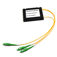 Divisor PLC 1x2 SC APC a SC APC, Tipo Caja ABS, Divisor de Fibra Óptica PLC para FTTH, FTTX, CATV, Telecomunicaciones