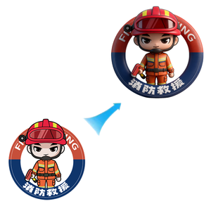 Nouvelle figurine d'art en vinyle personnalisée OEM, personnage de dessin animé <span class=keywords><strong>pompier</strong></span>, designer PVC, version Q, jouet de collection, figurines d'<span class=keywords><strong>action</strong></span> - Product Image 2