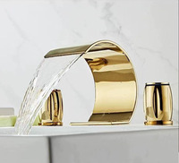 Robinet de lavabo moderne en laiton brossé de luxe, mitigeur eau chaude et froide, poignées en cristal, montage sur plan, 3 trous, adapté aux écoles et aux hôpitaux