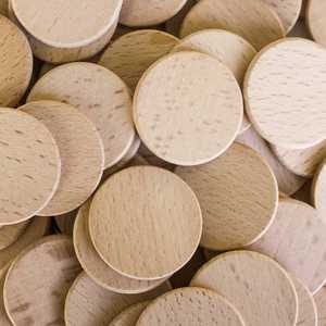 Natural Round Beech <b>Wood</b> <b>Slices</b> Unfinished Solid Wooden Coins Token Pieces for Projects DIY Crafts Ornaments Jewelry Accessories - Product Image 2