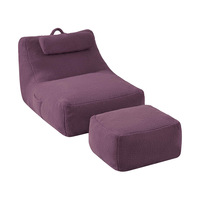 Fauteuil pouf moderne minimaliste en mousse, rembourré en éponge haute densité, une place, confortable pour la sieste et les moments de détente à la maison