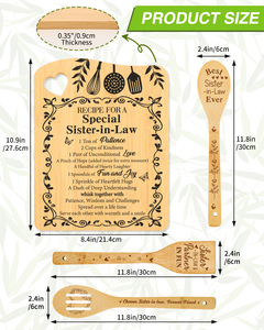 Ensemble de planches à découper en bambou pour la cuisine, 4 pièces, blocs de découpe rectangulaires avec design gravé, écologiques pour le chef à domicile - Product Image 2