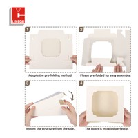 Scatole per dolci in carta da forno con logo personalizzato per scatola di imballaggio per torta nuziale di lusso scatola per torta con finestra in plastica
