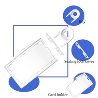 Porte-cartes d'identité en acrylique double usage Bestom, porte-badges en plastique rigide avec clé 1840-6610