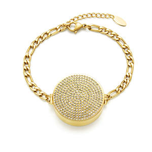 <span class=keywords><strong>Bracciale</strong></span> balsamo per le labbra in acciaio inossidabile impermeabile e regolabile in <span class=keywords><strong>oro</strong></span> medaglione bracciali a catena per donne e ragazze - Product Image 2