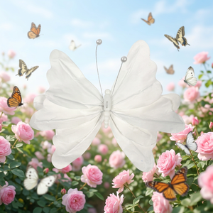 <b>White</b> Silk Butterfly Decoration Artificial Flower Pendant Detachable Polyester <b>Hanging</b> Ornament for Wedding Party Event - Product Image 4