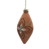 Vente directe d'usine, ornements de Noël en verre soufflé à la main de luxe, couleur nude, imprimés en flocage, 3 couleurs, 8 cm, décoration de la maison
