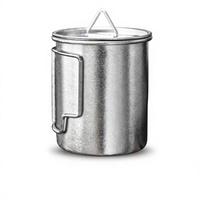Tasse en titane pour l'extérieur, bouteille d'eau portable pour le camping, tasse à thé, mug à café, design à paroi simple pour l'exercice