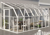 Moderna Terraza Acristalada de Aluminio 6063-T6 con Rotura de Puente Térmico, Doble Acristalamiento y Vidrio Low-E para Jardín de Invierno y Patio de Cuatro Estaciones