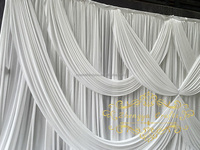 Customized White Wedding Church Party Events Supplies Ice Silk Cross Drape Decoration Wall Backdrop Curtains Drape Set