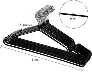 Cintres en fil métallique en acier inoxydable de 16 pouces, cintres antidérapants pour placard, cintres pour vêtements - Product Image 2