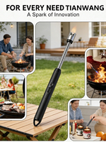 Briquet électrique sans flamme à arc, coupe-vent, flexible, à long cou, rechargeable par USB, pour barbecue, grillades et cuisine