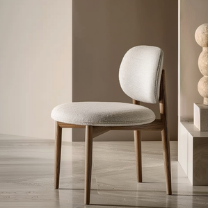 Chaise de salle à manger moderne de luxe avec cadre en bois massif et design portable en tissu pour appartement, maison, bureau et cuisine - Product Image 3