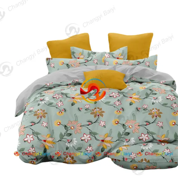 high quality cheap polyester disperse printing bed sheet sets king size pillowcases African market design with factory price