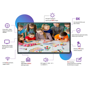 Nouveau tableau blanc interactif intelligent TACTEASY 75 pouces 4K avec système Android double, pour salle de classe, certifié CE <span class=keywords><strong>ISO</strong></span> - Product Image 1