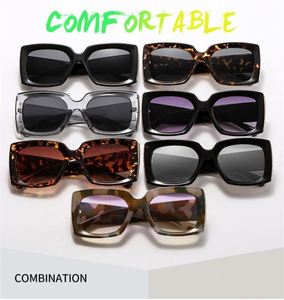 Nouvelles lunettes de soleil carrées de style rétro classique nuances surdimensionnées en plastique dégradé en rouge <span class=keywords><strong>bleu</strong></span> <span class=keywords><strong>gris</strong></span> avec cadres de style soleil - Product Image 5