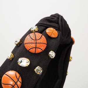 Bandeaux de <span class=keywords><strong>sport</strong></span> pour femmes <span class=keywords><strong>Go</strong></span> Party Bandeaux en tissu noué avec strass pour les jeux de jour-Fans de basket-ball Football Baseball - Product Image 5