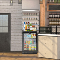 Refroidisseur de bière de comptoir à température unique à 1 porte à économie d'énergie fenêtre en verre transparent ventilateur de contrôle numérique refroidissement pour la maison